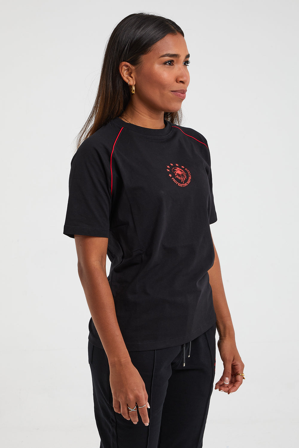 T-SHIRT DONNA PFNC - black and red