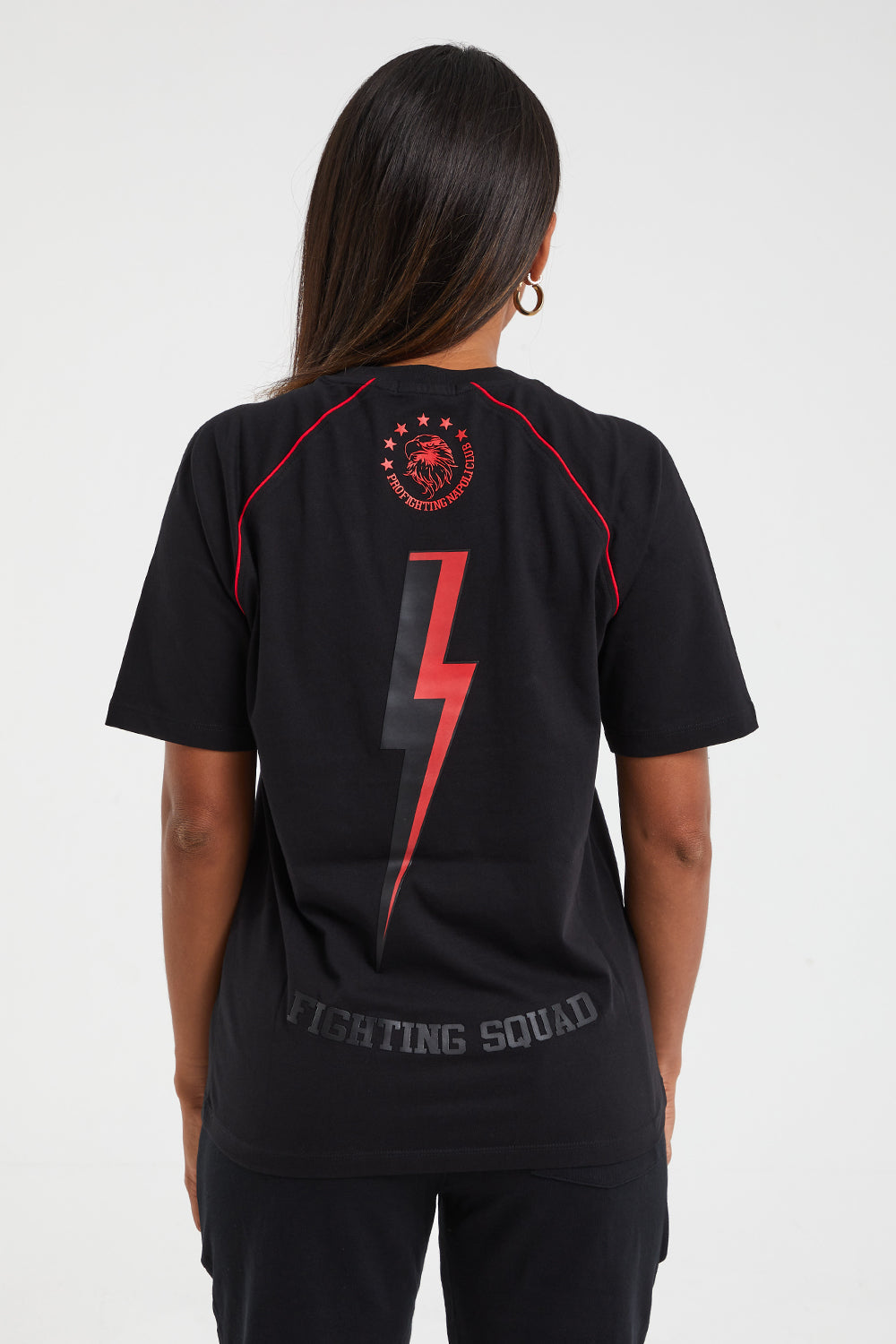 T-SHIRT DONNA PFNC - black and red