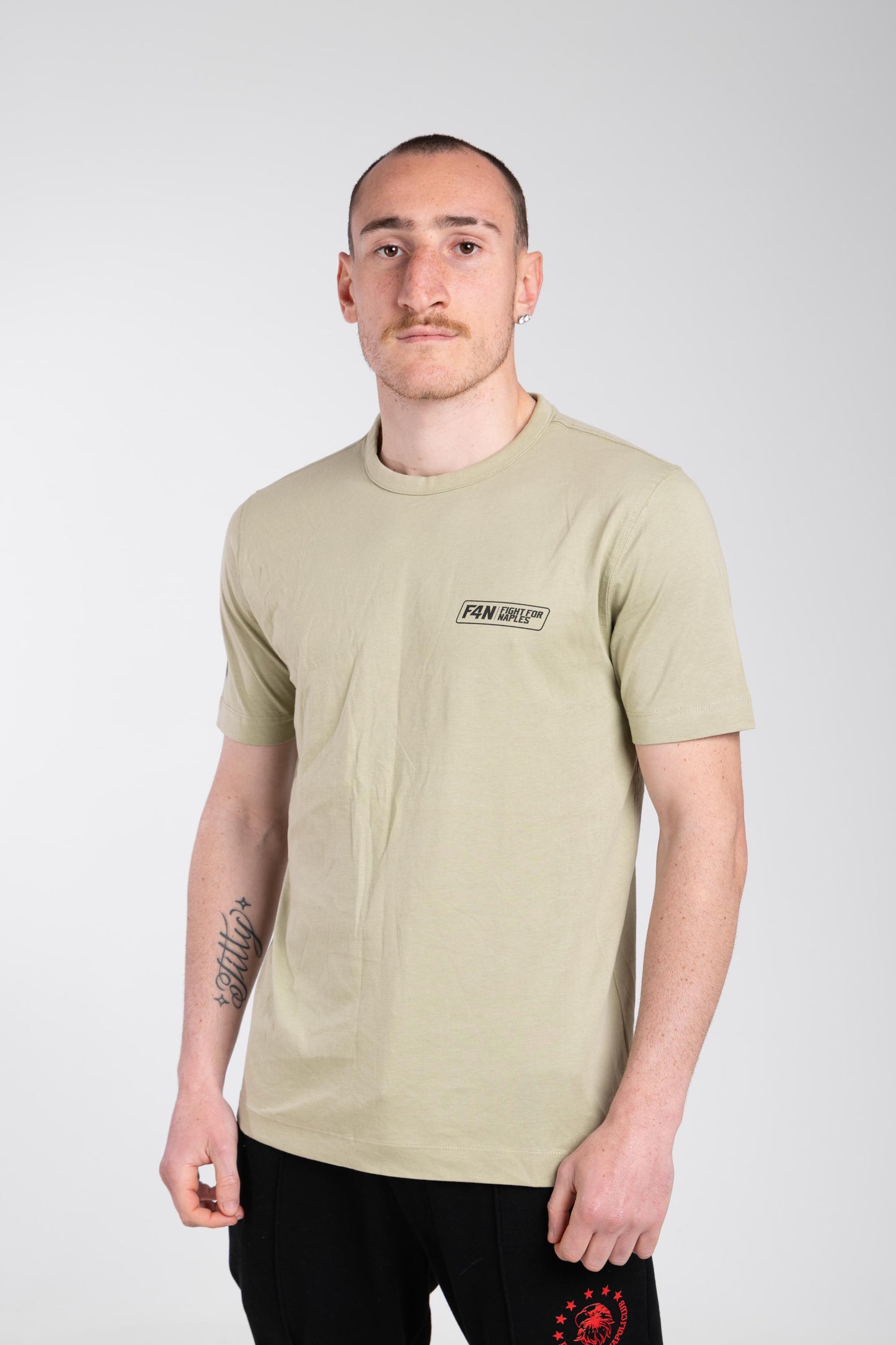 T-shirt stampa F4N - beige/green
