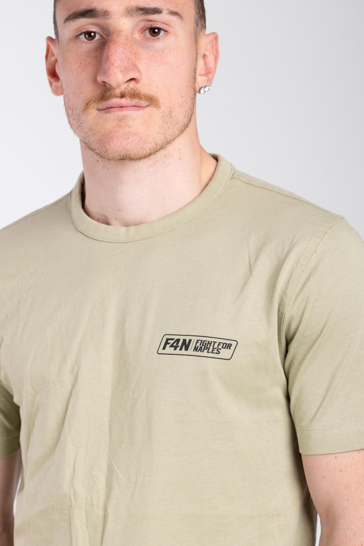 T-shirt stampa F4N - beige/green