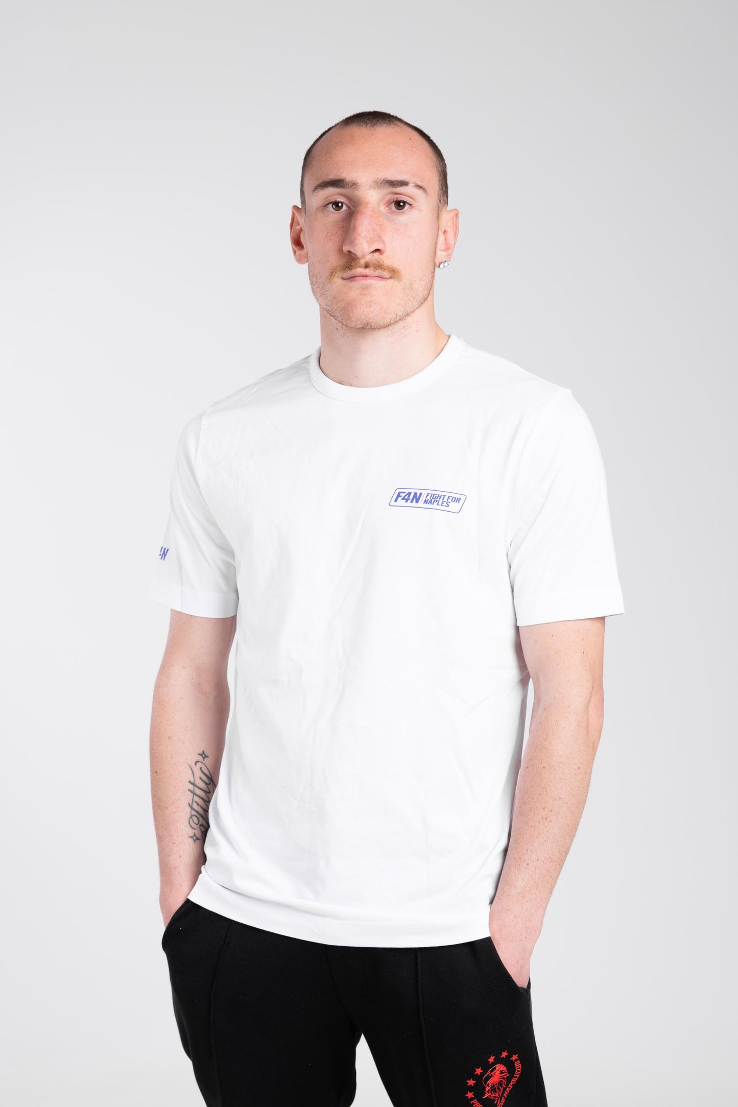 T-shirt stampa F4N - bianco/blu