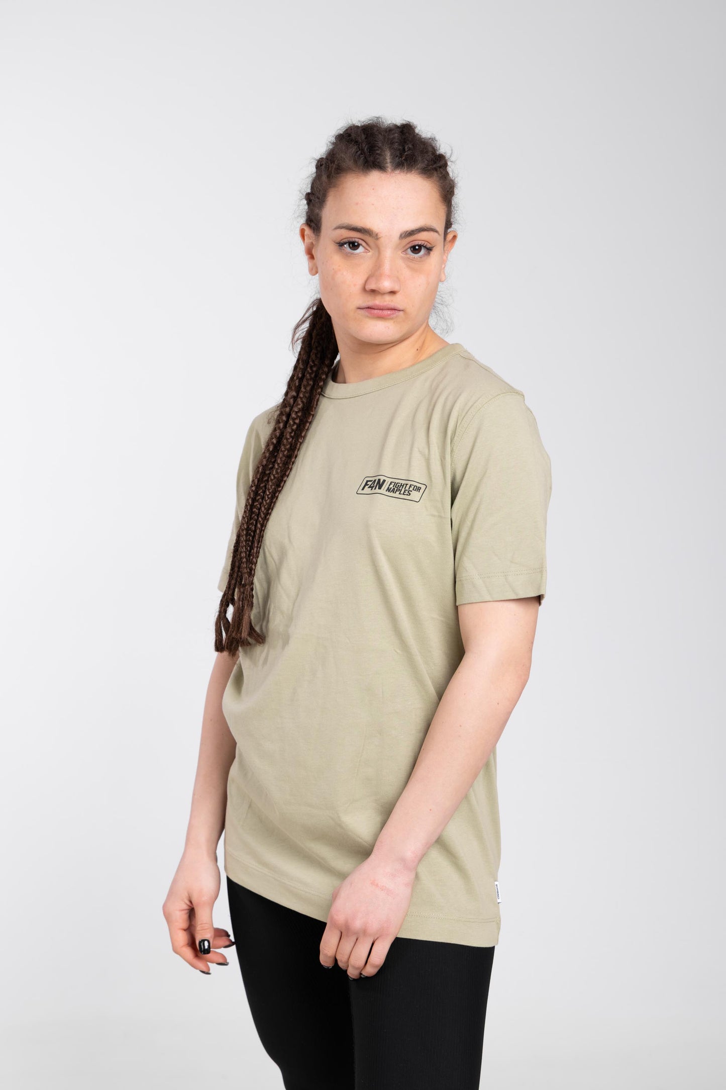 T-shirt stampa F4N - beige/green