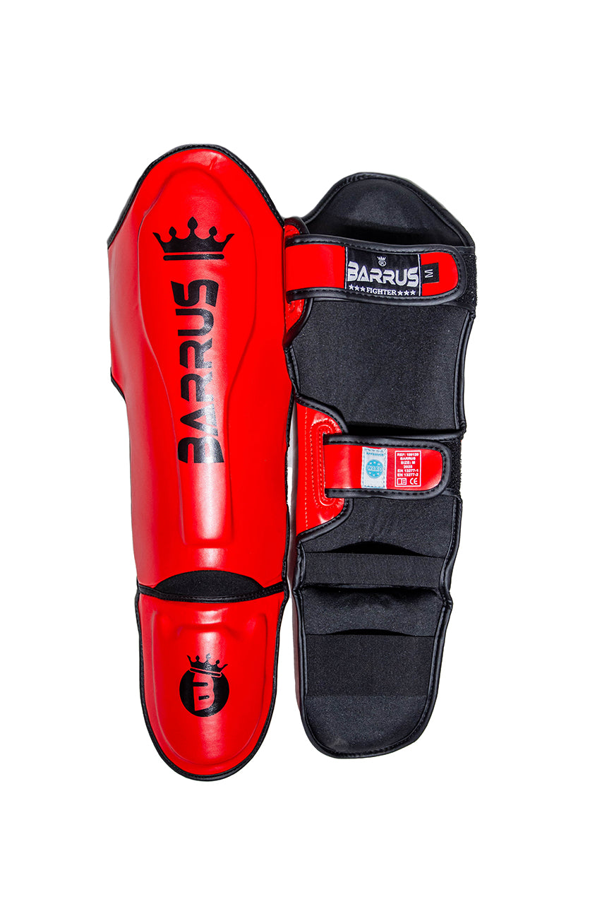 Paratibia con parapiede Barrus WAKO omologato - ROSSO