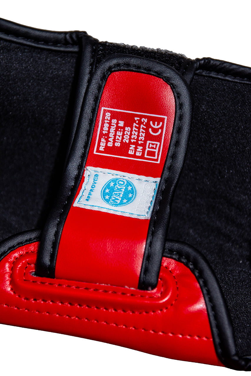 Paratibia con parapiede Barrus WAKO omologato - ROSSO