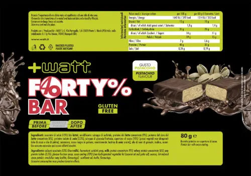 FORTY BAR 40% - Pistachio flavour - 20 barrette