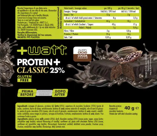 PROTEIN+ Classic 25% - Cacao flavour - 24 barrette